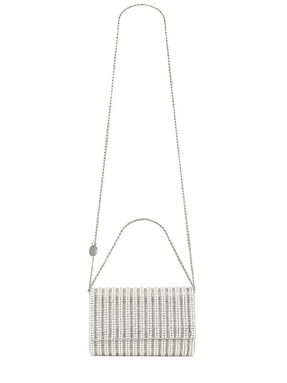 Olga Berg Elegant White Crystal Chain Shoulder Bag pearls and diamond - Picture 2 of 9